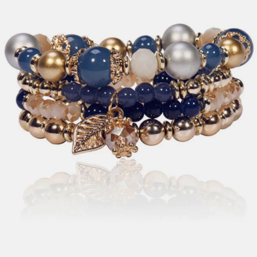 New Multi-layer Crystal Bohemian Leaf Bracelet